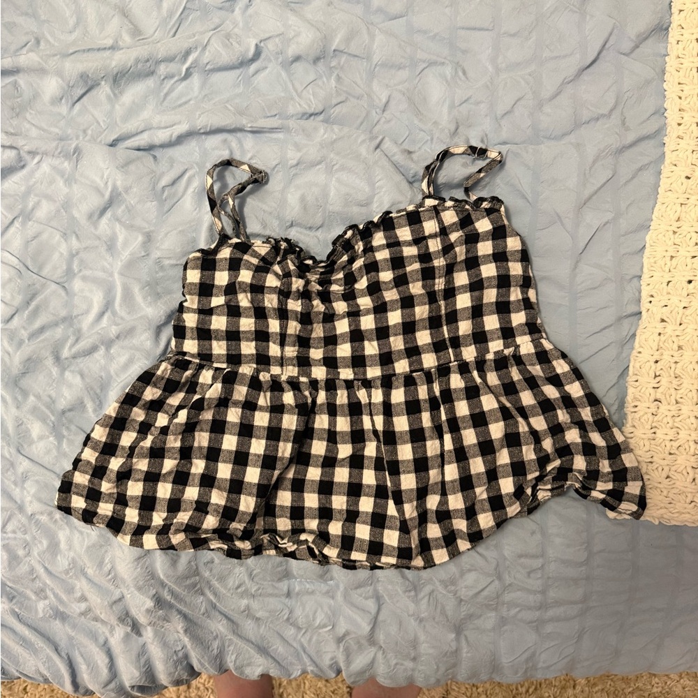 Love on a Hanger Black and White Gingham Top